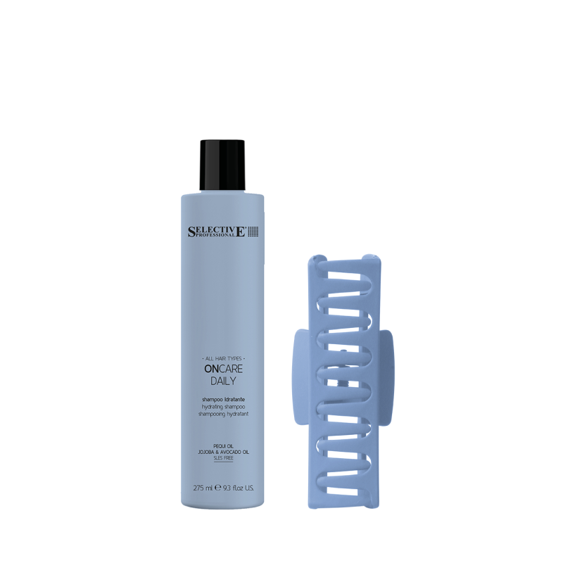 CARE DAILY rinkinys: drėkinamasis šampūnas (275 ml) + plaukų segtukas