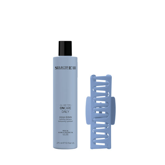 CARE DAILY rinkinys: drėkinamasis šampūnas (275 ml) + plaukų segtukas